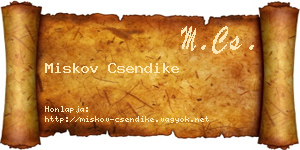 Miskov Csendike névjegykártya